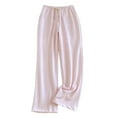 thumbnail image 1 of Women's Plush Lounge Pants with Elastic Waistband, Soft Sleepwear for Home Wear, Comfortable Relaxed Fit Sleep Pants, Cozy Thermal Pajama Bottoms for Indoor Relaxation, Warm House Pants for Women, 1 of 2