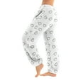 thumbnail image 1 of Women’s Plush Pajama Pants Floral Print Drawstring Waist Relaxed Fit Soft Fleece Lounge Bottoms for Home Sleepwear, 1 of 2