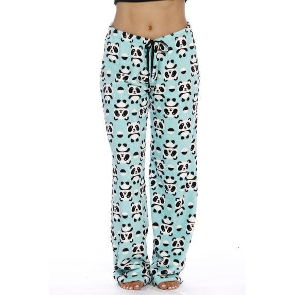 Women's Plush Pajama Pants - Petite to Plus Size Pajamas (Panda Jam, X-Large)