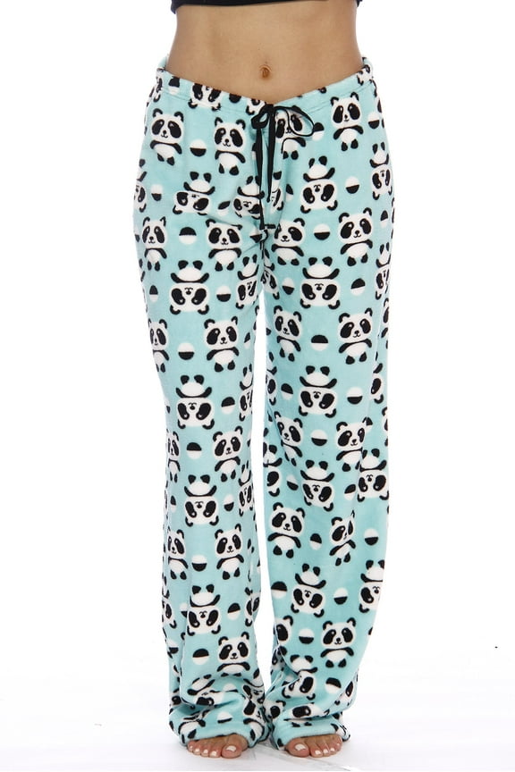 Women's Plush Pajama Pants - Petite to Plus Size Pajamas (Panda Jam, X-Large)