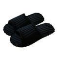 thumbnail image 1 of CHUMUD Women's Plush Slip-On Slippers Open Toe Thick Warm Corduroy Cozy Fluffy Fuzzy Simple Indoor Bedroom, 1 of 4