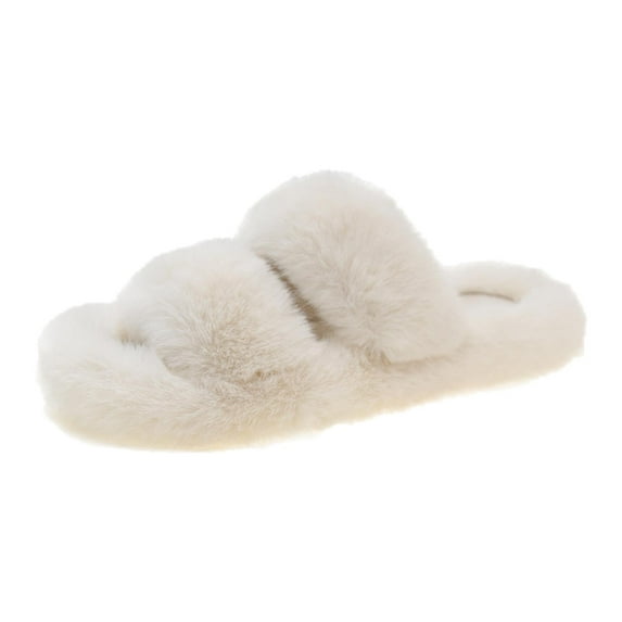 Women's Plush Slippers Anti Skid Warm Slippers Cozy Bedroom Breathable Fuzzy 38