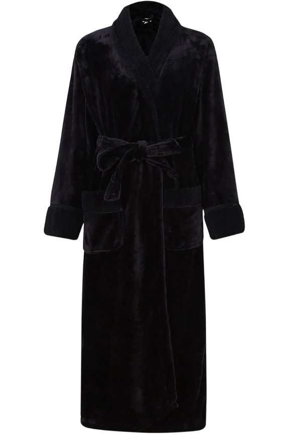 Women's Plush Soft Warm Fleece Bathrobe Robe RH1591