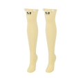 thumbnail image 1 of Women's Plush Thick Coral Fleece Socks - Cute Warm Knee-High/Long Tube Cartoon Home Socks, Yellow, 1 of 4