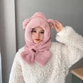 thumbnail image 1 of Women's Plush Toque-Style Beanie - Classic Thickened Cap Design Made from Cozy Plush Material ,Adding a Stylish Touch To Your Winter Outfits Pink, 1 of 3