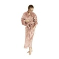 thumbnail image 1 of Women's Plush Velour Bathrobe, Soft Warm Loungewear, Full-Length, X-Large, Pink, 1 of 2