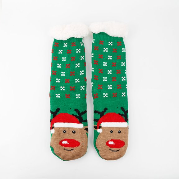 Women's Plush Winter Socks, Thermal Lined with Anti-Slip Dots, A Thoughtful Gift Idea US 6 to 11