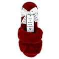 thumbnail image 1 of Women's Plush and Cozy Slide House Slippers, Warm Luxury, Burgundy/Burgundy Velvet Bow, 1 of 4