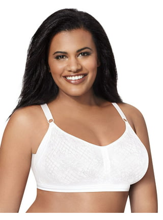 Just My Size Women's Full Figure Easy On Front Close Wirefree Bra MJ1107 ,  38D white at  Women's Clothing store: Bras