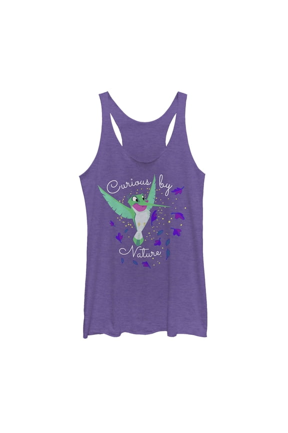 Women's Pocahontas Curious Flit  Racerback Tank Top Purple Heather 2X Large