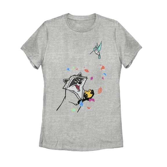 Women's Pocahontas Meeko & Flit Game  Graphic Tee Athletic Heather 2X Large