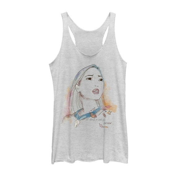 Women's Pocahontas With You Forever  Racerback Tank Top White Heather Small
