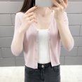 thumbnail image 1 of Women's Pocket Cardigan V-Neck Knit Loose Sweater Jacket​​, 1 of 7