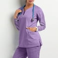 thumbnail image 1 of Women's  Pocket Notch Neck Scrub Top Women,Womens Scrubs,Scrubs for Women,Scrub Top,Nursing Scrubs-Light Purple 3XL, 1 of 5