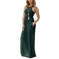 thumbnail image 1 of Women's Pocketed Round Neck Sleeveless Dress 95% Rayon 5% Spandex Comfortable Everyday Wear Easy Care Soft Stretch, 1 of 8