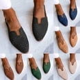 thumbnail image 1 of Women's Pointed Flat Shoes Weave Casual Shoes Solid Comfortable Sandals Shoes Brown qILAKOG Size 9, 1 of 5