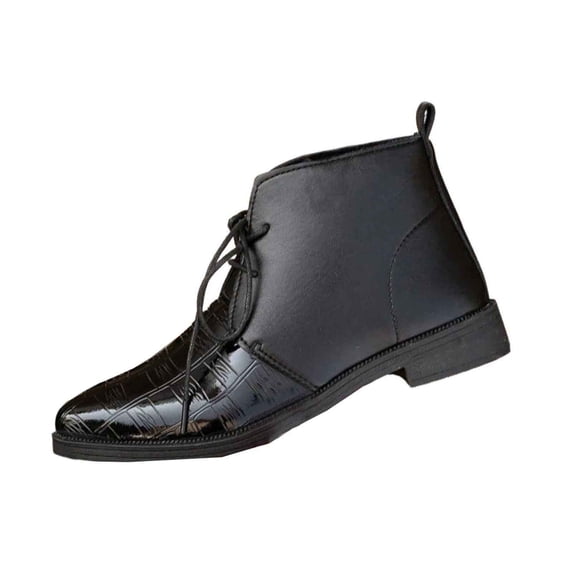Women's Pointed Toe Ankle Booties Front Lace up Medium Block Heel Fall Winter Fashion Dress Boots Casual Short Boots Black 6.5(39)