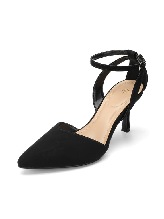 Women’s Pointed Toe Ankle Strap Heels, Elegant Stiletto Dress Pumps for Work, Party, Evening Outfits