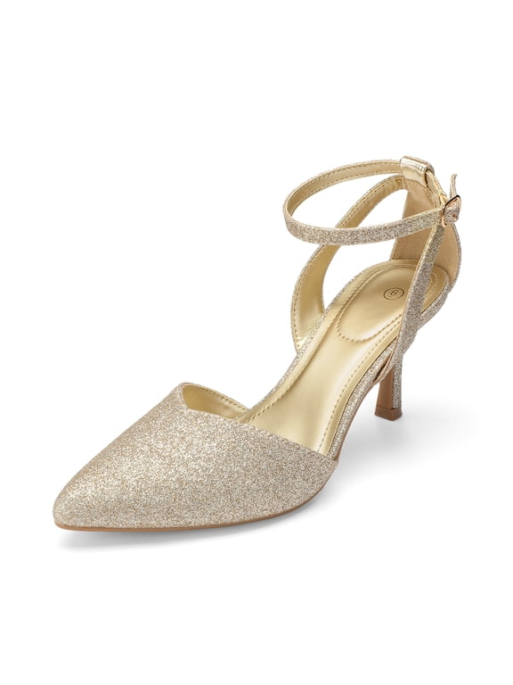 Women’s Pointed Toe Ankle Strap Heels, Elegant Stiletto Dress Pumps for Work, Party, Evening Outfits