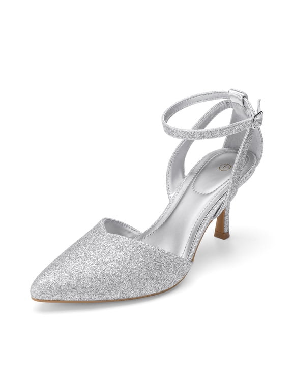 Women’s Pointed Toe Ankle Strap Heels, Elegant Stiletto Dress Pumps for Work, Party, Evening Outfits