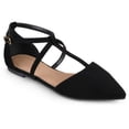 thumbnail image 1 of Women's Pointed Toe Ankle Wrap T-strap D'orsay Flats, 1 of 2