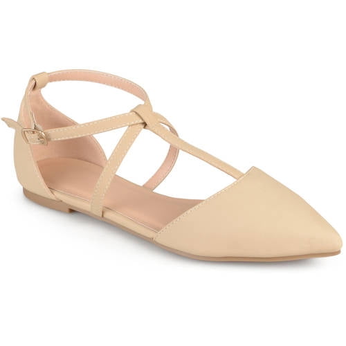 Women's Pointed Toe Ankle Wrap T-strap D'orsay Flats