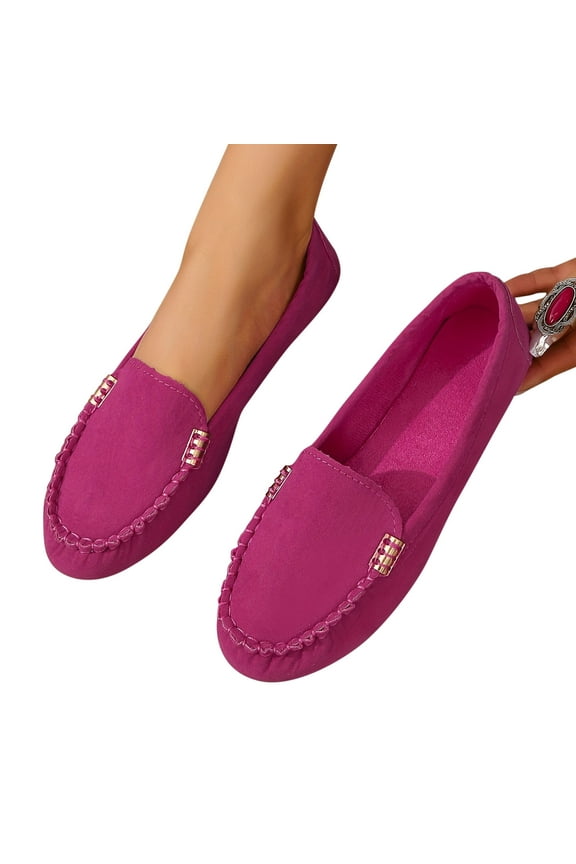 Women's Pointed Toe Ballet Flats Dress Flats Comfort Dressy Flats Shoes Comfort Walking Boat Shoes Hot Pink 9.5