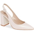 thumbnail image 1 of Women's Pointed Toe Block Heel Pumps Slingback Chunky Heel Slip On Work Party Dress Shoes, 1 of 3