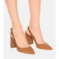 thumbnail image 1 of Women's Pointed Toe Block Heel Pumps Slingback Chunky Heel Slip On Work Party Dress Shoes, 1 of 3