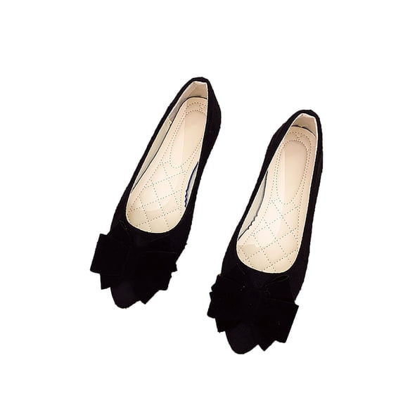Women's Pointed Toe Bow Ballet Flats Classic Slip On Dress Shoes for Wedding Party Women Fashion Casual Solid Color Shallow Mouth Work Shoes