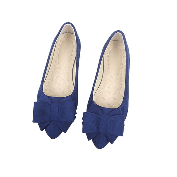 Women's Pointed Toe Bow Ballet Flats Classic Slip On Dress Shoes for Wedding Party Women Fashion Casual Solid Color Shallow Mouth Work Shoes