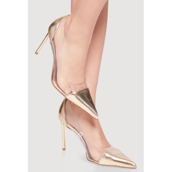 Women's Pointed Toe Clear Side Stiletto Pumps