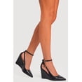 thumbnail image 1 of Women's Pointed Toe Double Ankle Strap Wedge Pumps, 1 of 6