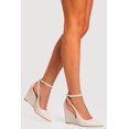 thumbnail image 1 of Women's Pointed Toe Double Ankle Strap Wedge Pumps, 1 of 6