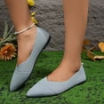thumbnail image 1 of Women's Pointed Toe Flats Breathable Knit Ballet Flats with Arch Support Comfortable Dressy Slip On Shoes for Work Office Lightweight Washable Walking Blue 42, 1 of 4