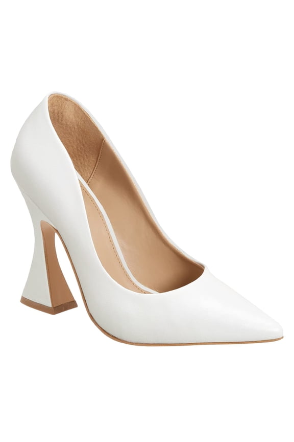 Women's Pointed Toe High Heel Pumps Closed Toe Flared Heel Slip-On Party Wedding Office Dress Shoes