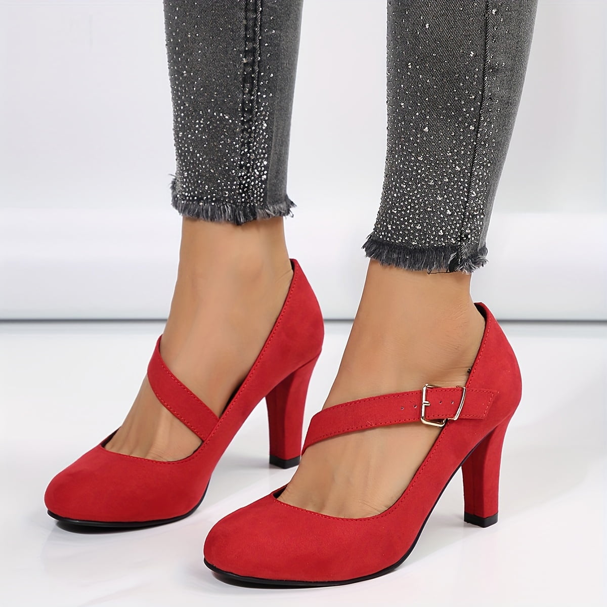 heeled slip on shoes