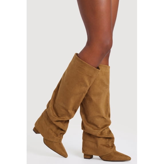Women's Pointed Toe Knee High Slouch Boots