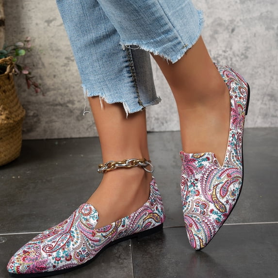 Women's Pointed Toe Loafers Comfortable Slip On Flats with Flexible Walking Sole and Business Casual Style Office Work Shoes Business Casual Footwear Dressy Slip On Shoes Commuter Shoes