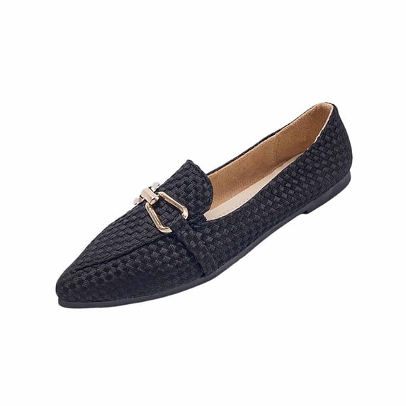 Women's Pointed Toe Loafers Slip-On Shoes Lightweight Casual Dress Shoes for Daily & Office Wear