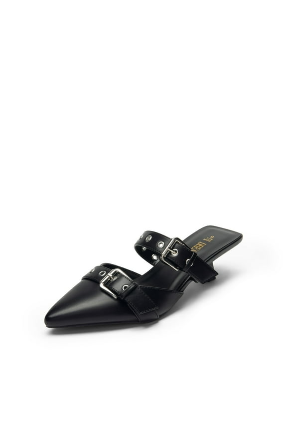 Women’s Pointed Toe Mules With Buckle Straps