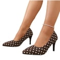 thumbnail image 1 of Women's Pointed Toe Polka Dots Low Heels Pumps Slip-on Prom Wedding Dress Office Shoes Women's Casual Shallow Mouth Shoes, 1 of 8