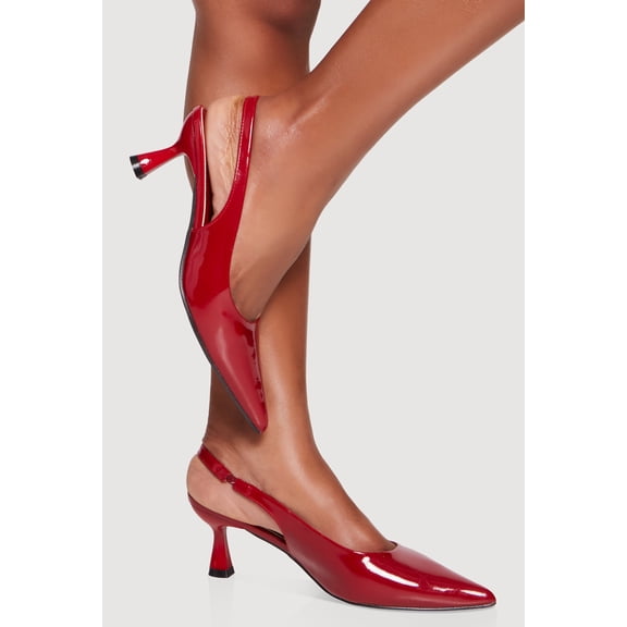 Women's Pointed Toe Sling Back Spool Heels