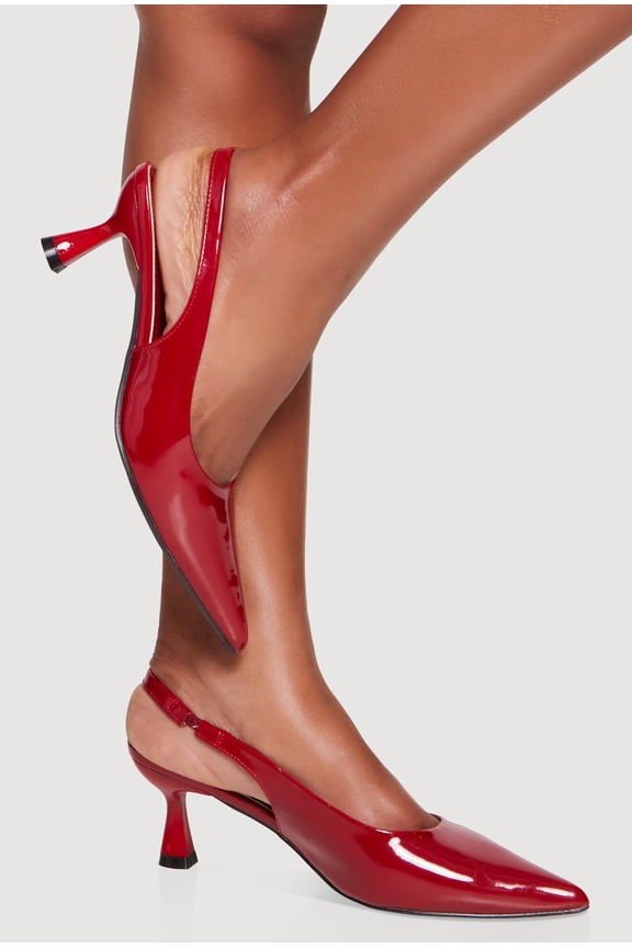 Women's Pointed Toe Sling Back Spool Heels