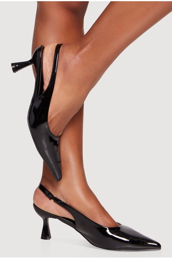 Women's Pointed Toe Sling Back Spool Heels