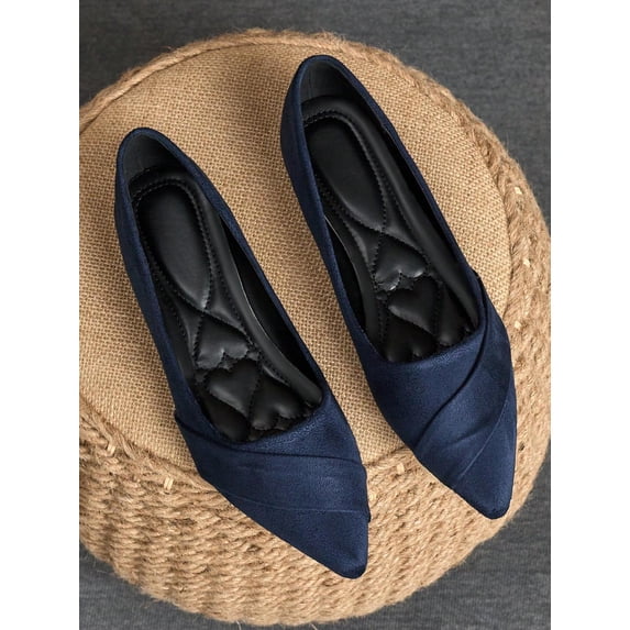 Women's Pointed Toe Slip-On Flat Loafers - Comfortable Casual Shoes for Work, Office, and All Seasons Use