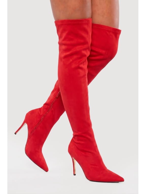 Women's Pointed Toe Stiletto Heel Over The Knee Boots