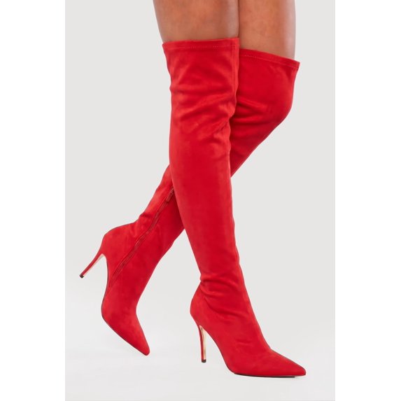 Women's Pointed Toe Stiletto Heel Over The Knee Boots