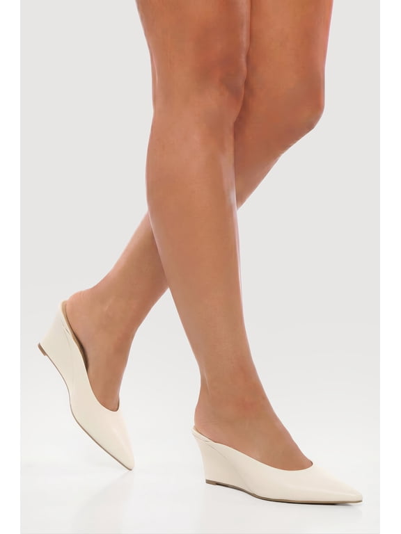 Women's Pointed Toe Wedge Mules