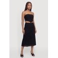 thumbnail image 1 of Women's Pointelle Knit Lace Patchwork Midi Skirt, 1 of 4
